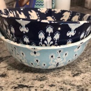 Blue paisley cereal bowls x2